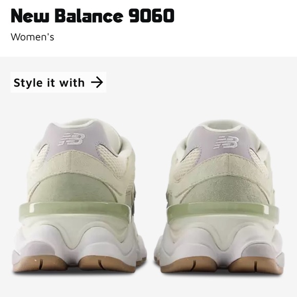 New Balance Women's Light Green and Cream Sneakers - Picture 2 of 2
